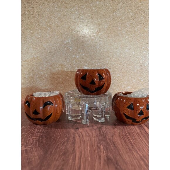 Vintage Set of 3 Country Pumpkin Candy Dishes – Aldi Exclusive (Creepy Cute!) - Picture 4 of 9